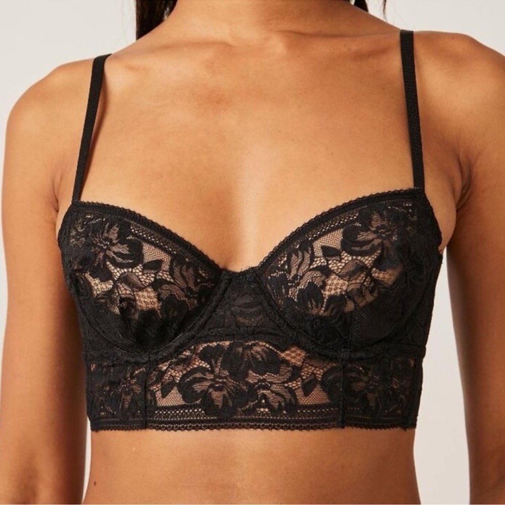 Free People Black Lace Bra